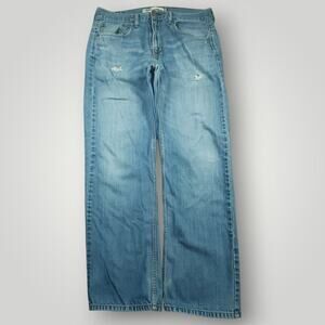 Levi's 569 Jeans Mens 32x30 Baggy Loose Straight Low Rise Ripped Whiskered